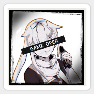 GAME OVER Anime Glitch Aesthetic Sticker